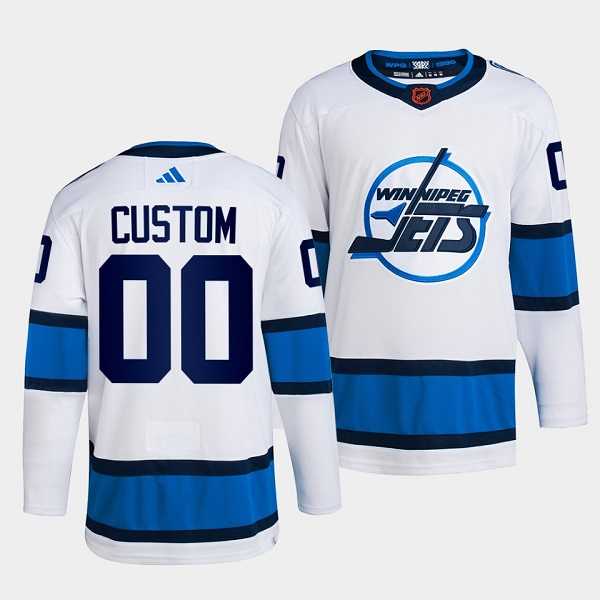 Men%27s Winnipeg Jets Custom White 2022 Reverse Retro Stitched Jersey->customized nhl jersey->Custom Jersey
